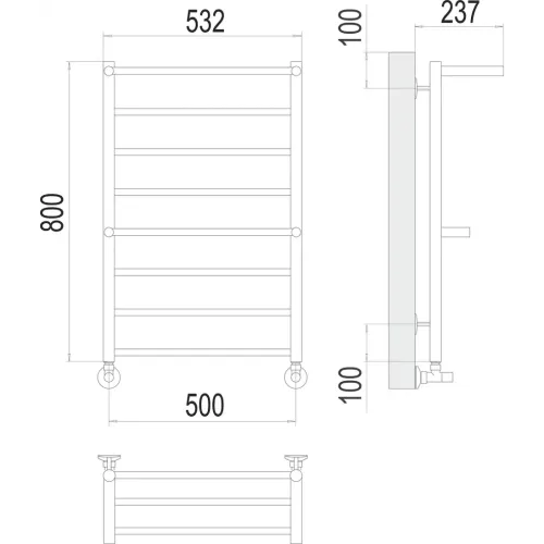 Анкона П8 500х800 Полотенцесушитель TERMINUS