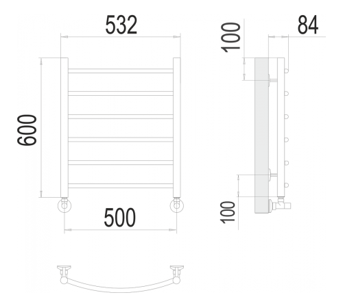 Классик П6 500х600 Полотенцесушитель TERMINUS
