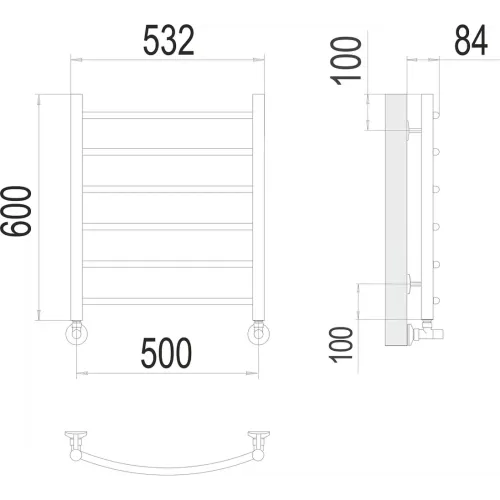 Классик П6 500х600 Полотенцесушитель TERMINUS