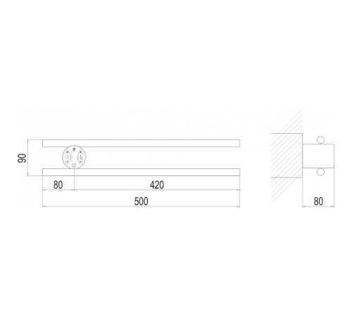 Полка Электро П2 КРУГ 500х90 NEW