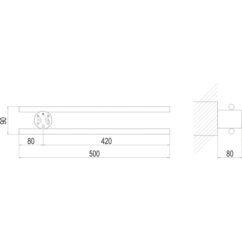 Полка Электро П2 КРУГ 500х90 NEW