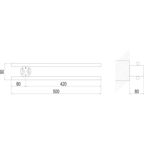 Полка Электро П2 КРУГ 500х90 NEW