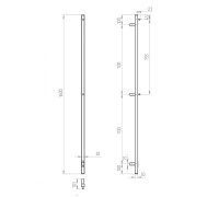 Электрический полотенцесушитель X-1 Plaza Neo  160/3  Оружейная сталь (Dvin)