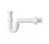 Сифон Р-образный для раковины 1 1/2"х40 без выпуска с отводной трубой и отражателем McAlpine MRSK14