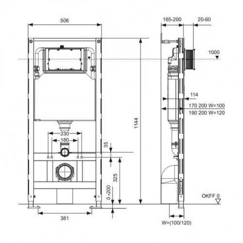 Инсталляция для унитазов Tece TECEspring  (S300300) со смывным бачком (ТЕЦЕ)