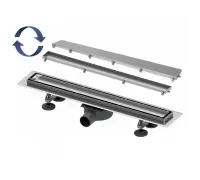 Комплект TECE TECElinus для монтажа дренажного канала 2 в 1 с основой для плитки tile и steel с мембраной Хром матовый 80 см, комплект 15103089 (ТЕЦЕ)