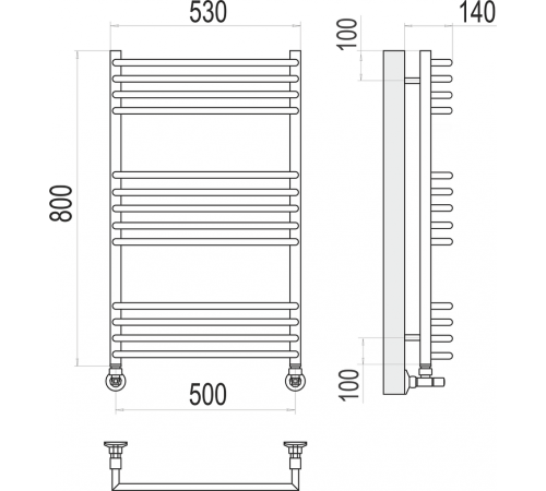 Арт П13 500х800 Полотенцесушитель TERMINUS