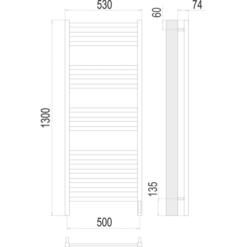 Енисей П15 500х1300  электро (sensor quick touch) Полотенцесушитель TERMINUS