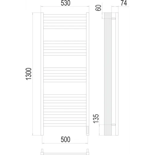 Енисей П15 500х1300  электро (sensor quick touch) Полотенцесушитель TERMINUS