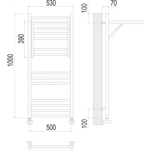 Валенсия П14 500х1000 Полотенцесушитель TERMINUS