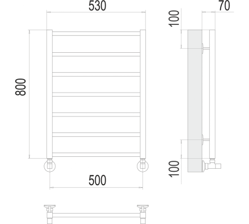 Контур П7 500х800 Полотенцесушитель TERMINUS
