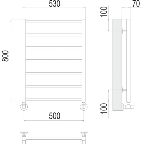 Контур П7 500х800 Полотенцесушитель TERMINUS