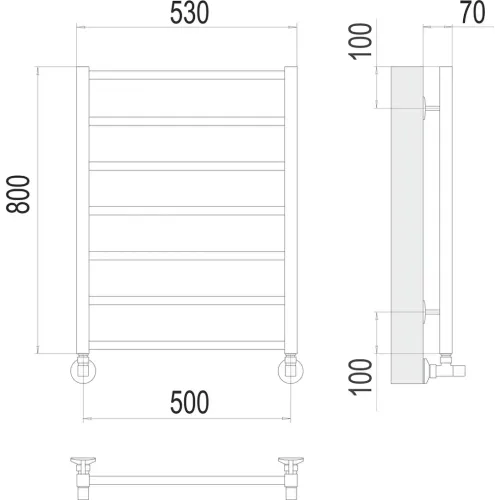 Контур П7 500х800 Полотенцесушитель TERMINUS