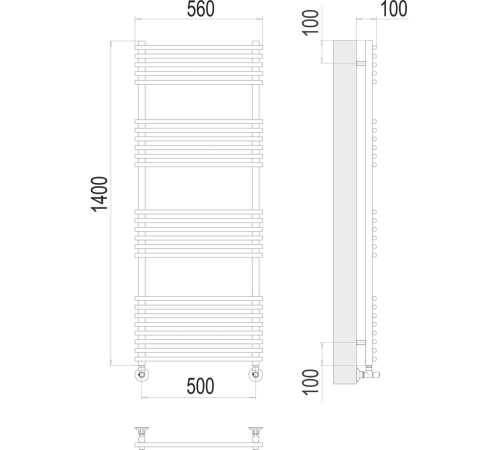 Ватра П25 500х1400 Полотенцесушитель TERMINUS