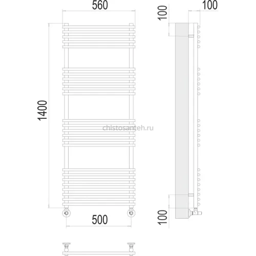 Ватра П25 500х1400 Полотенцесушитель TERMINUS