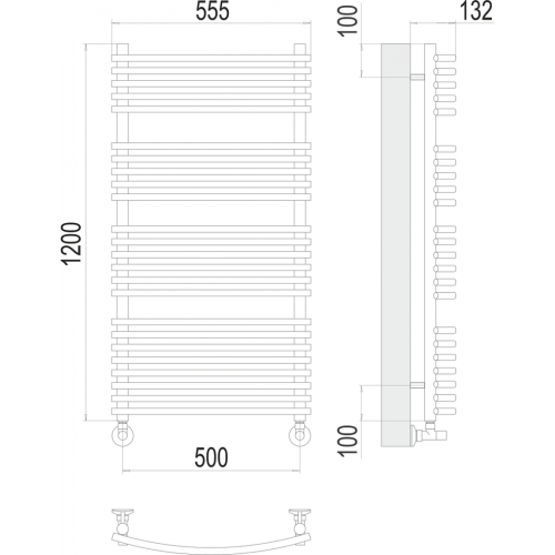 Марио П24 500х1200 Полотенцесушитель TERMINUS