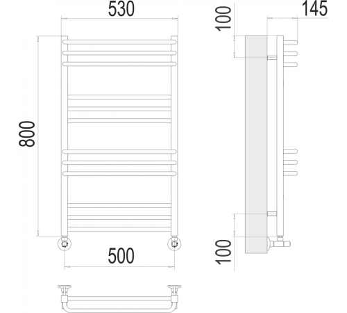 Соренто П12 500х800 Полотенцесушитель TERMINUS