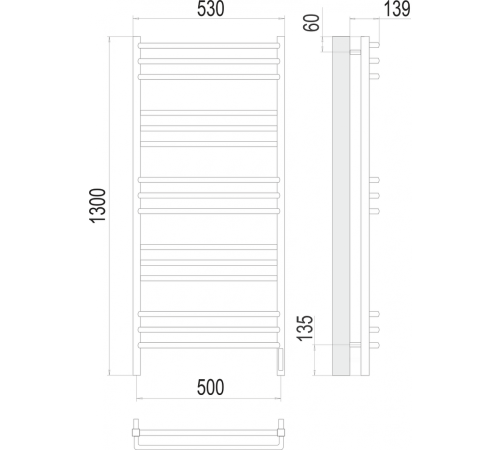 Соренто П15 500х1300 электро (sensor quick touch) Полотенцесушитель TERMINUS