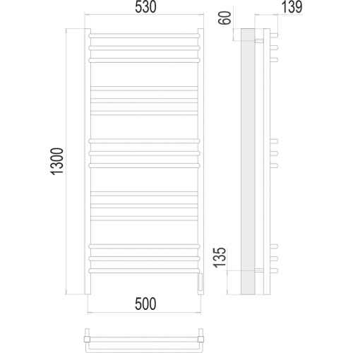 Соренто П15 500х1300 электро (sensor quick touch) Полотенцесушитель TERMINUS