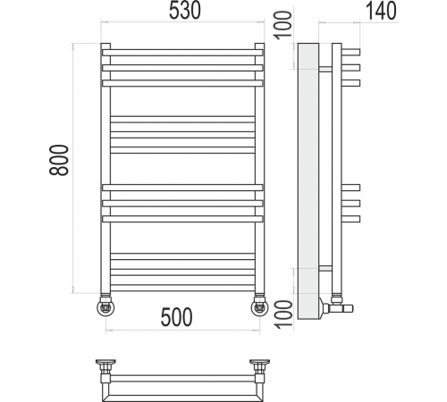 Нойс П12 500х800 Полотенцесушитель TERMINUS