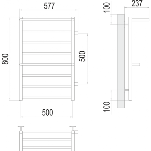Анкона П8 500х800 бп500 Полотенцесушитель TERMINUS
