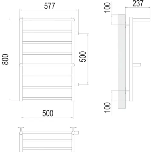 Анкона П8 500х800 бп500 Полотенцесушитель TERMINUS