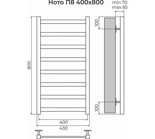 Ното П8 400х800 Полотенцесушитель TERMINUS