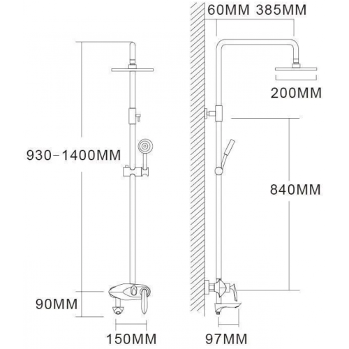 Душевая система Grocenberg GB7001 Хром