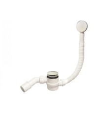 Слив-перелив McAlpine полуавтомат, пластиковый, кнопка, Lперелива=330-700мм., белый (МсАлпине)