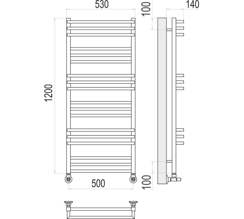 Нойс П18 500х1200 Полотенцесушитель TERMINUS