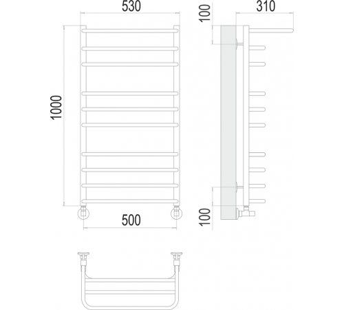 Арктур П10 500х1000 Полотенцесушитель TERMINUS