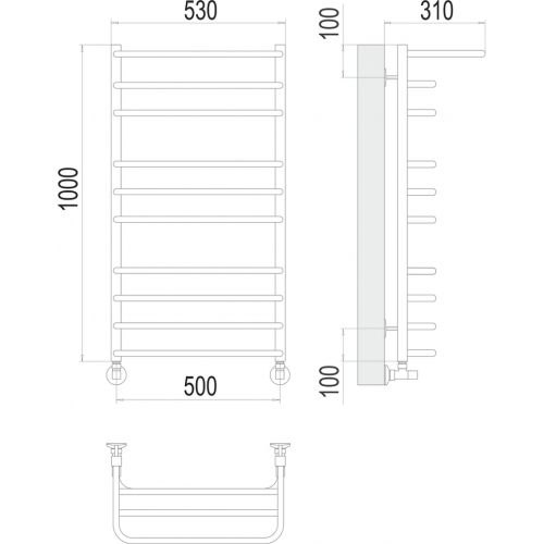 Арктур П10 500х1000 Полотенцесушитель TERMINUS