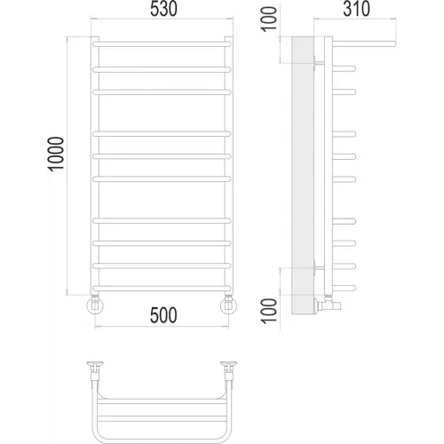 Арктур П10 500х1000 Полотенцесушитель TERMINUS