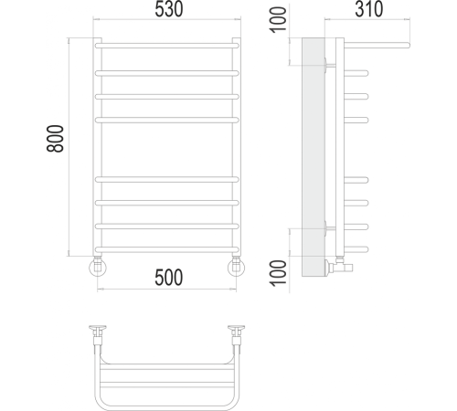 Арктур П8 500х800 Полотенцесушитель TERMINUS