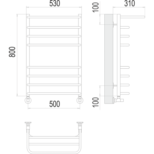 Арктур П8 500х800 Полотенцесушитель TERMINUS