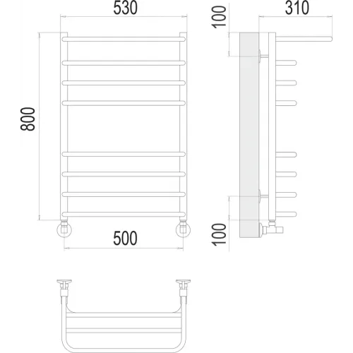 Арктур П8 500х800 Полотенцесушитель TERMINUS