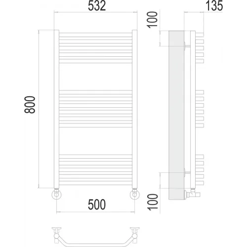 Виктория П16 500х800 Полотенцесушитель TERMINUS
