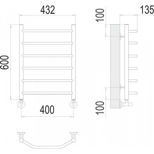 Виктория П6 400х600 Полотенцесушитель TERMINUS
