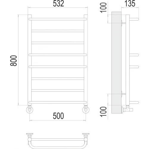 Евромикс П8 500х800 Полотенцесушитель TERMINUS