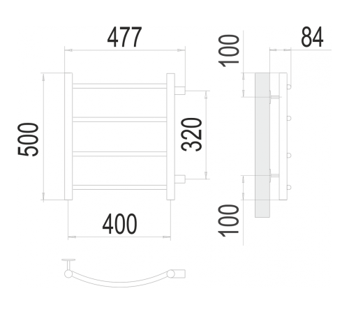 Классик П4 400х500 бп320 Полотенцесушитель TERMINUS