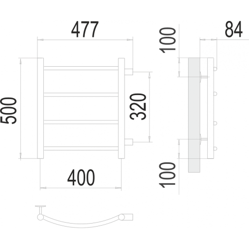 Классик П4 400х500 бп320 Полотенцесушитель TERMINUS