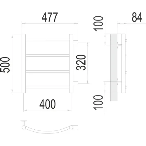 Классик П4 400х500 бп320 Полотенцесушитель TERMINUS