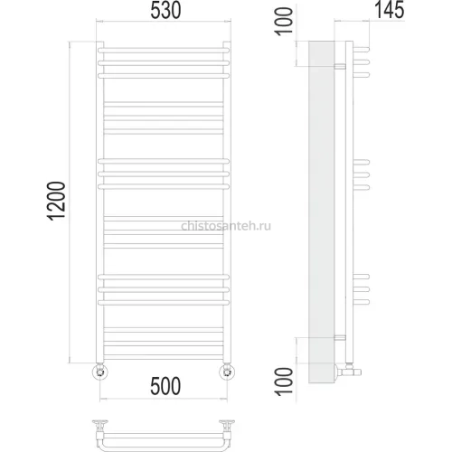 Соренто П18 500х1200 Полотенцесушитель TERMINUS