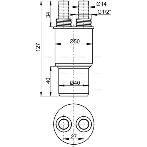 Муфта переходная HT 40/50 x G 1/2