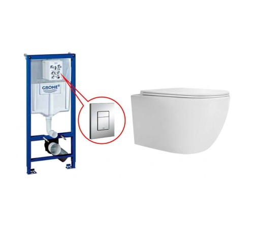 Комплект Инсталляция GROHE Rapid SL+ Унитаз подвесной CERONDA CR001 Комплект Инсталляция GROHE Rapid SL+ Унитаз подвесной CERONDA CR001