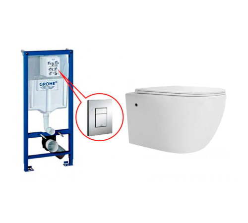 Комплект Инсталляция GROHE Rapid SL+ Унитаз подвесной CERONDA CR008 Комплект Инсталляция GROHE Rapid SL+ Унитаз подвесной CERONDA CR008