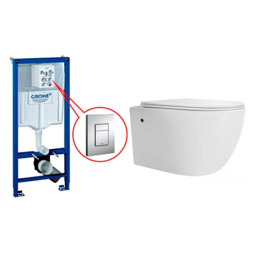 Комплект Инсталляция GROHE Rapid SL+ Унитаз подвесной CERONDA CR008