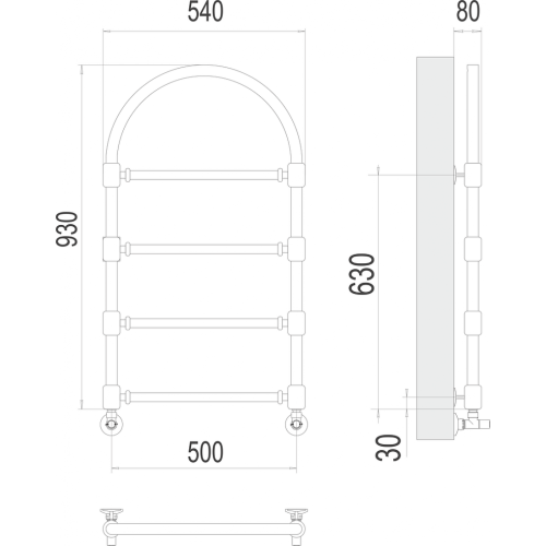 Версаль П4 500*930  Полотенцесушитель TERMINUS