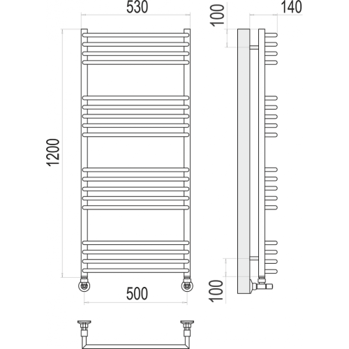 Арт П18 500х1200 Полотенцесушитель TERMINUS