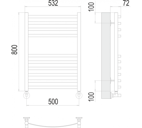 Авиэль П10 500х800 Полотенцесушитель TERMINUS